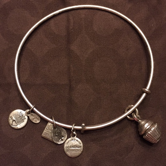 Alex and Ani silver cupcake bangle bracelet - Picture 2 of 4